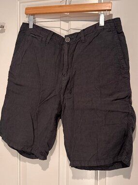 Lucky Brand Men's dark Grey Linen Shorts, Size 34